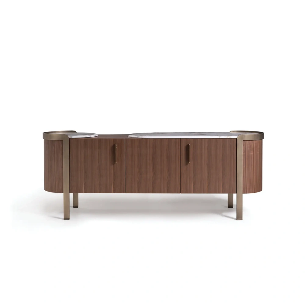 Custom Buffet Sideboard, Art Fluted Curve Artistry Cabinet-1