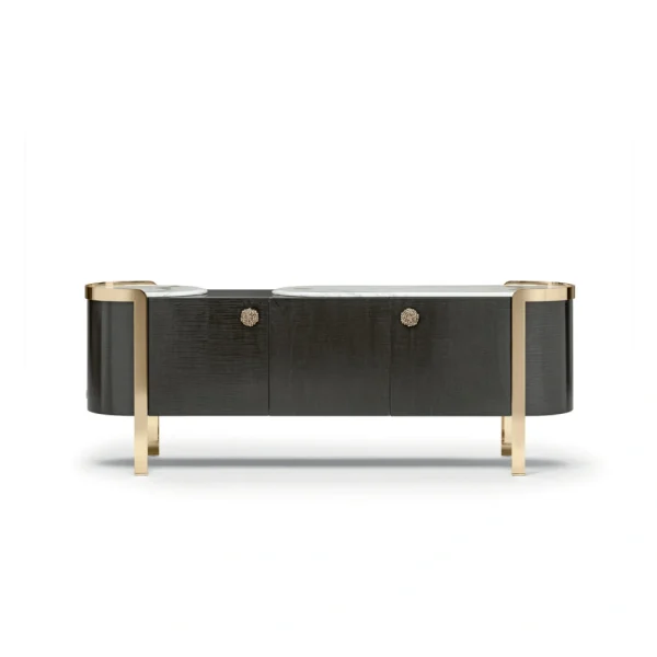 Custom Buffet Sideboard, Art Fluted Curve Artistry Cabinet-2