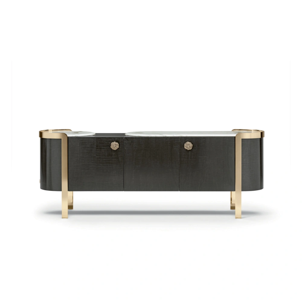 Custom Buffet Sideboard, Art Fluted Curve Artistry Cabinet-2
