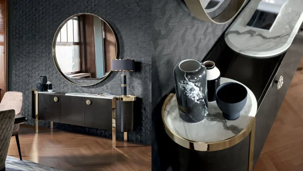 Custom Buffet Sideboard, Art Fluted Curve Artistry Cabinet-4