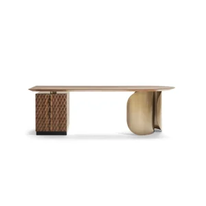 Custom Desk for Home Office with Integrated Storage Design