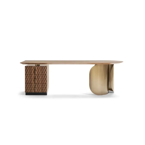 Custom Desk for Home Office with Integrated Storage Design