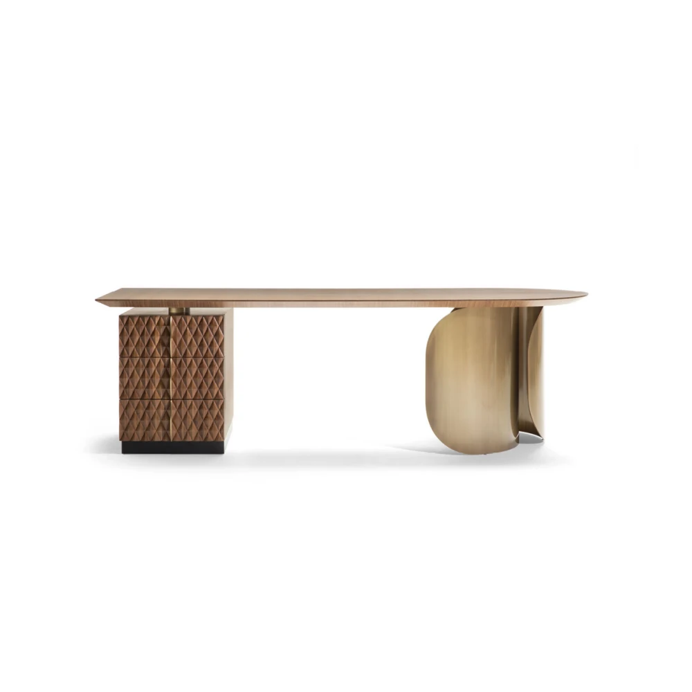 Custom Desk for Home Office with Integrated Storage Design