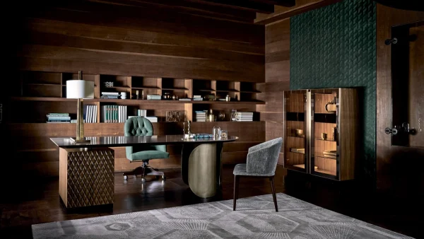 Custom Desk for Home Office with Integrated Storage Design