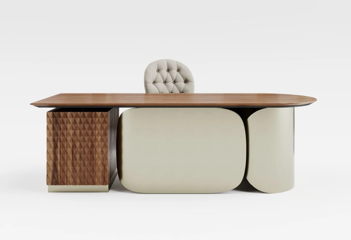 Custom Desk for Home Office with Integrated Storage Design