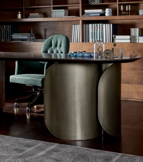 Custom Desk for Home Office with Integrated Storage Design