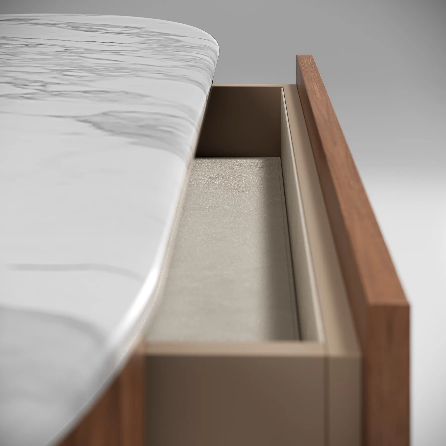 Custom Entry Table, Modern Minimalist Arc Marble Top Console