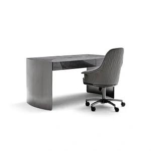 Custom Home Office Desks, Curved Luxury Wood Executive Desk