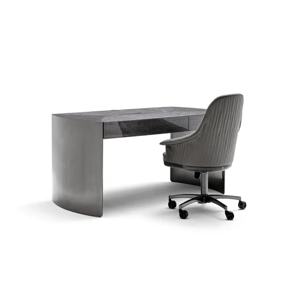 Custom Home Office Desks, Curved Luxury Wood Executive Desk