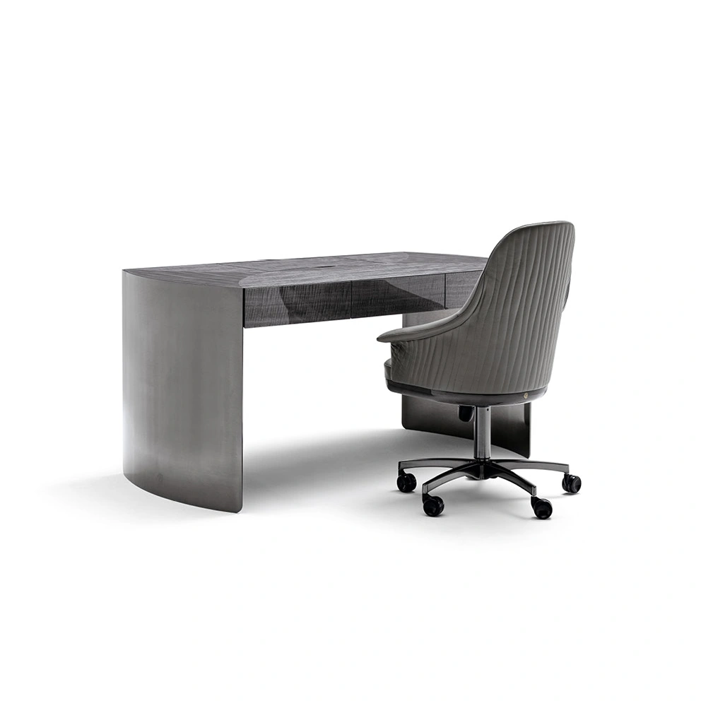 Custom Home Office Desks, Curved Luxury Wood Executive Desk