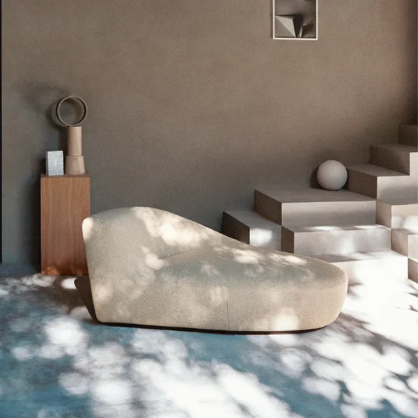 Custom Made Chaise Lounge, Sculptural Curved Design Daybed
