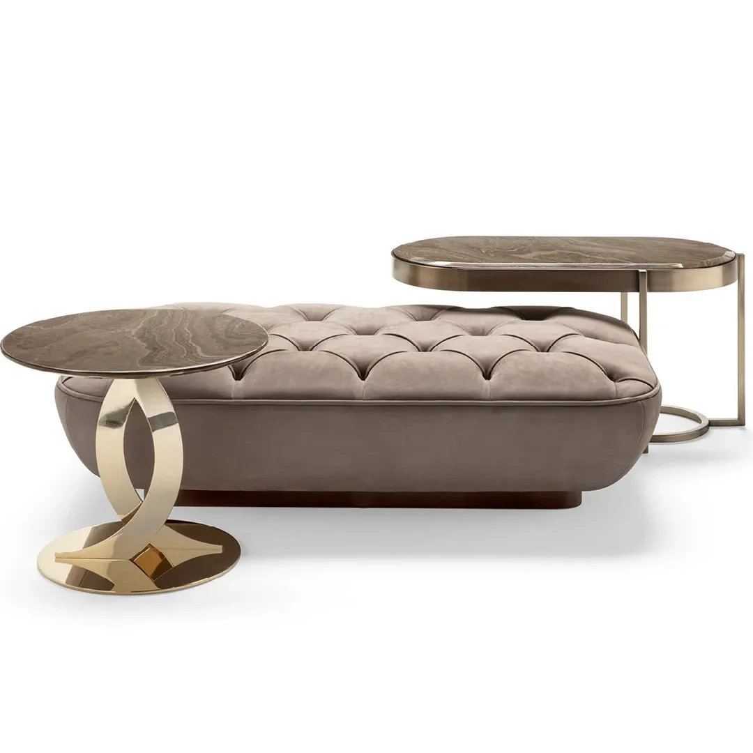 Custom Upholstered Bench, Luxury Tufted with Plinth Base