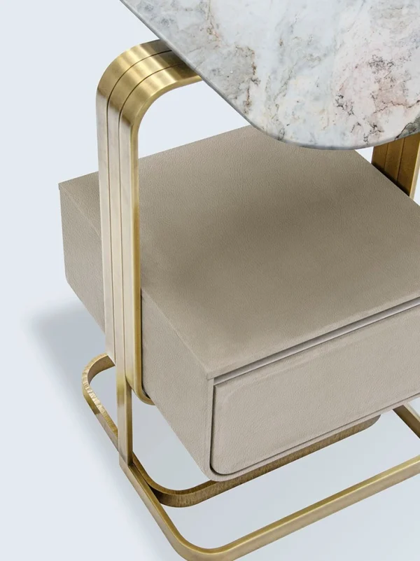 Dressing Table with Tall Mirror, Floating-Effect Table Legs