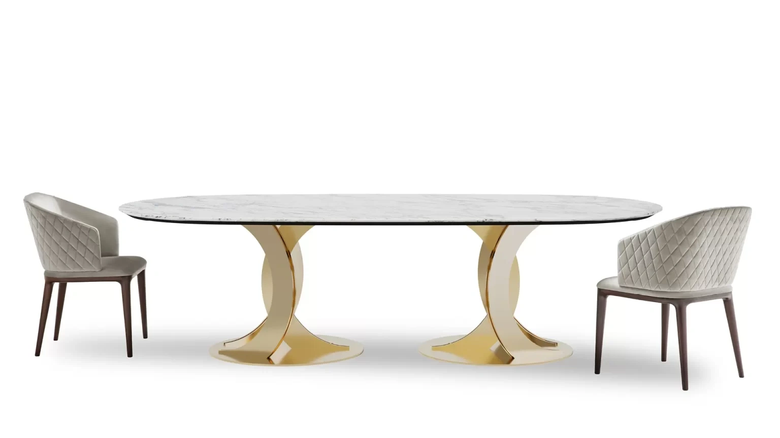 Marble Top Dining Table, Faux Marble Veneer, Intricate Base