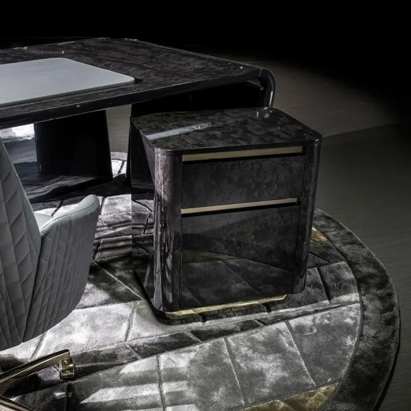 Modern Custom Office Desk, Luxury Black Gloss Executive Desk