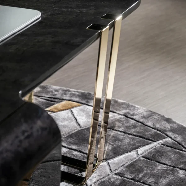 Modern Custom Office Desk, Luxury Black Gloss Executive Desk