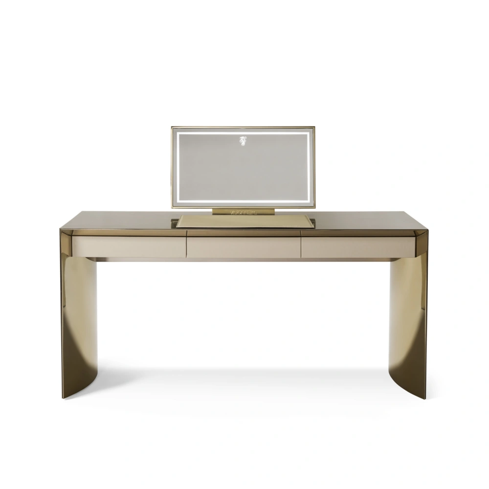 Modern Mirror Dressing Table, Bespoke Vanity with Lighting