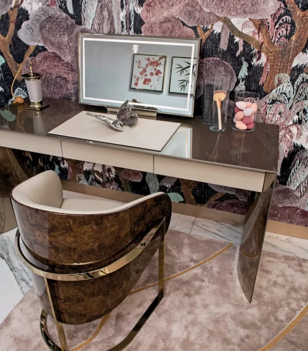 Modern Mirror Dressing Table, Bespoke Vanity with Lighting