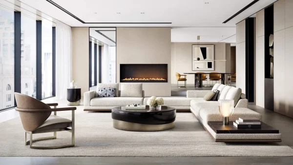 Modular Bespoke Made Sofas with Integrated Table Design-5