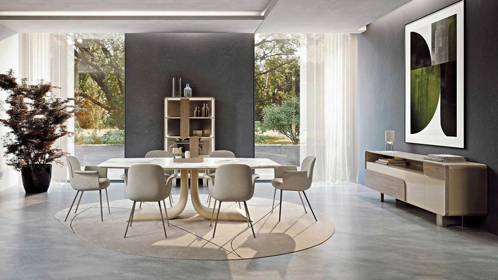 Rounded-Edge Trim Custom TV Console: Bespoke Floating Luxury-3