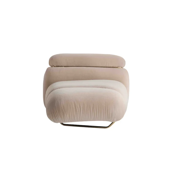 Upholstered Chaise Lounge, Bespoke Pebble-Shaped Daybed