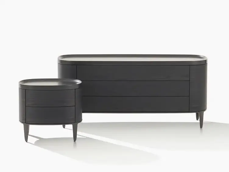 Bespoke Bedside Wood Tables with Warm Wood-Grain Drawers-2