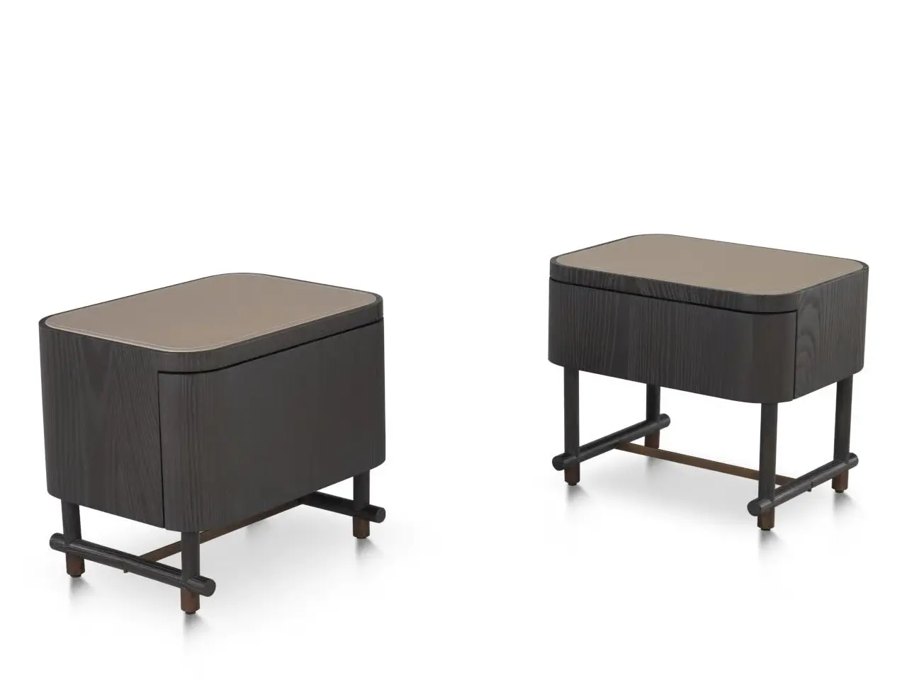Bespoke Black Bedside Tables with Drawer & Solid Wood Base-3