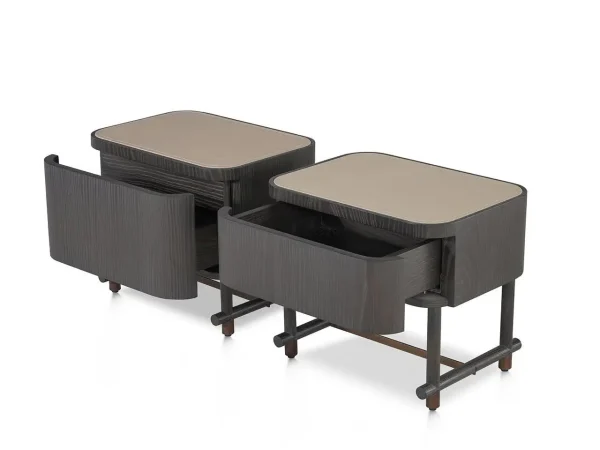 Bespoke Black Bedside Tables with Drawer & Solid Wood Base-4