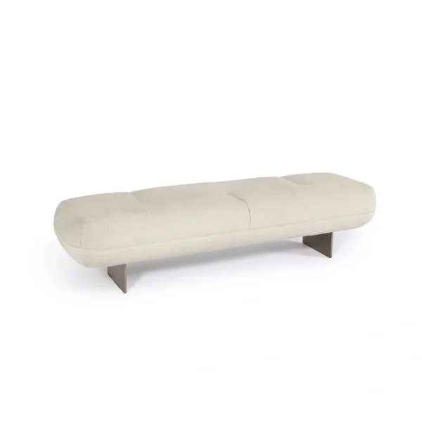 Bespoke King Size Bedroom Bench with Contemporary Rounded Upholstery-1