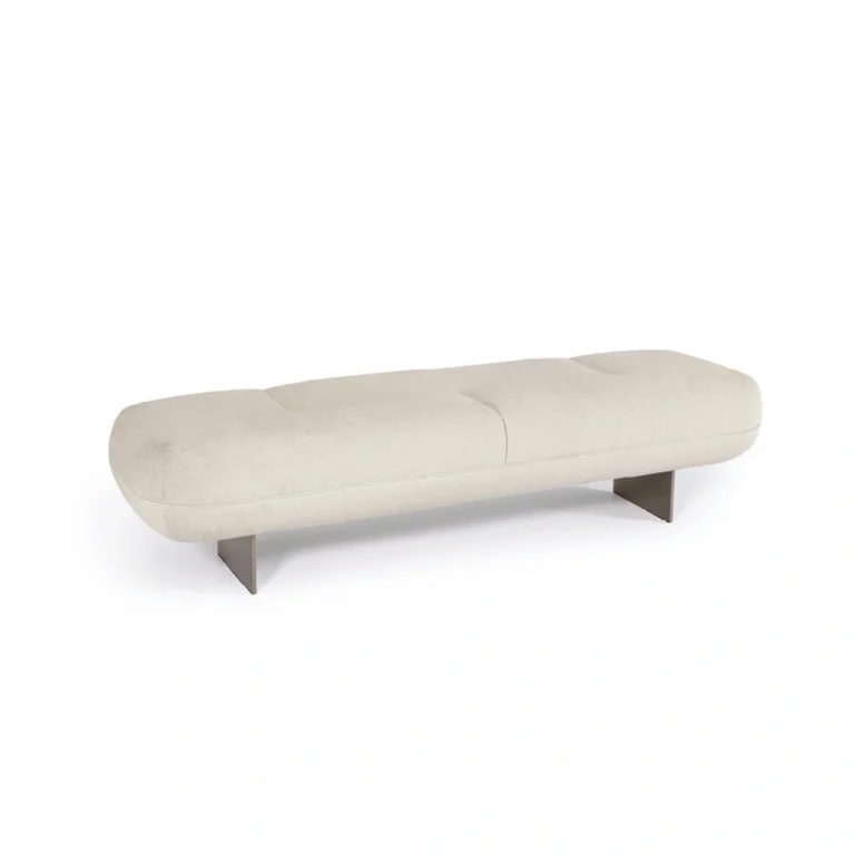 Bespoke King Size Bedroom Bench with Contemporary Rounded Upholstery-1