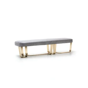 Bespoke Luxury Upholstered Long Bedroom Bench with Gold Base-1