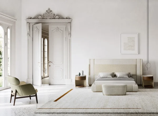 Bespoke Upholstered Bedroom Bench with Curved Silhouette-3