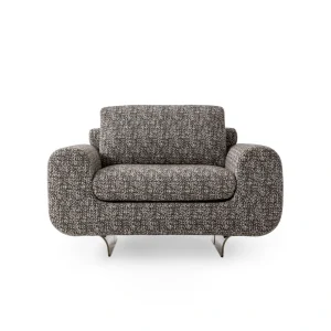 Chaise d'appoint confortable pour le salon, fauteuil en tweed sur mesure-1