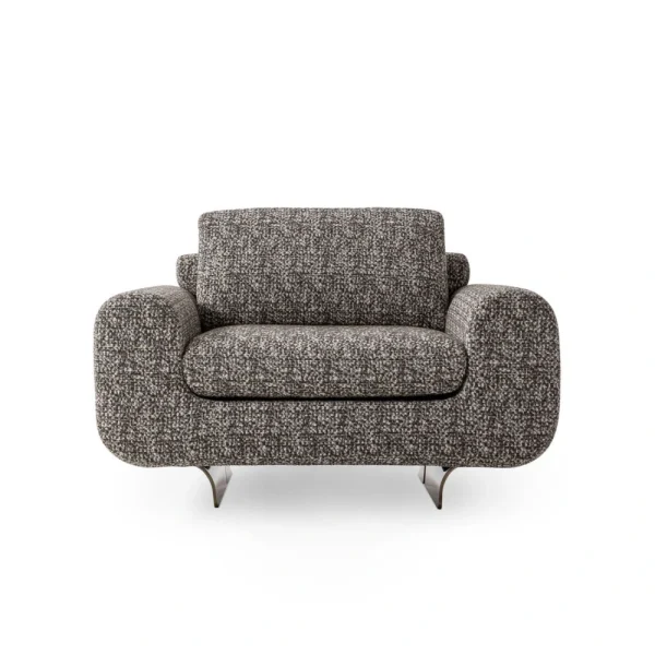 Chaise d'appoint confortable pour le salon, fauteuil en tweed sur mesure-1
