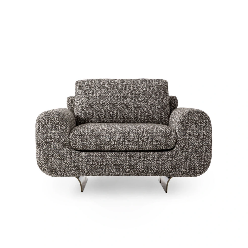 Chaise d'appoint confortable pour le salon, fauteuil en tweed sur mesure-1