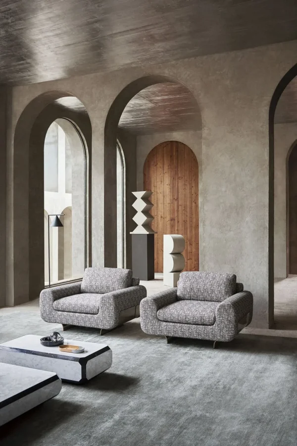 Comfy Accent Chair for Living Room, Bespoke Tweed Armchair-2
