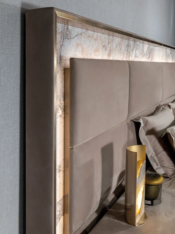 Contemporary Bespoke Bed with Upholstered Panel Headboard