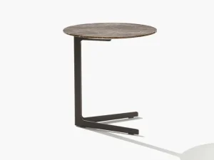 Custom Modern Side Table, Marble Top Metal Base Accent Table-1