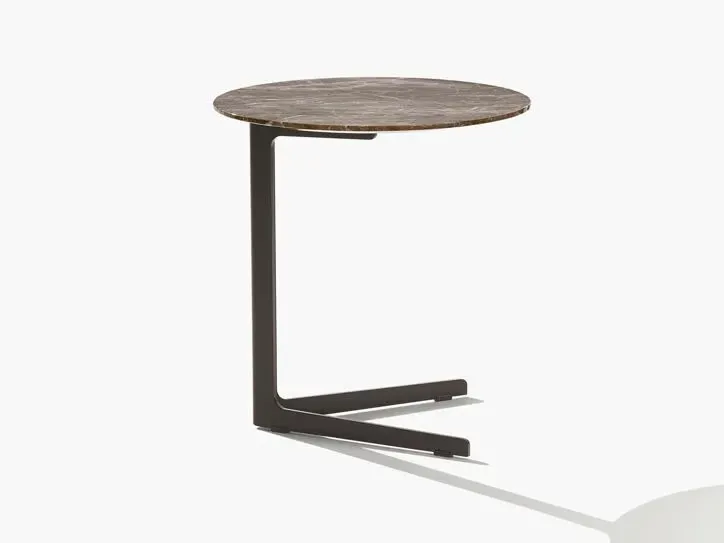 Custom Modern Side Table, Marble Top Metal Base Accent Table-1