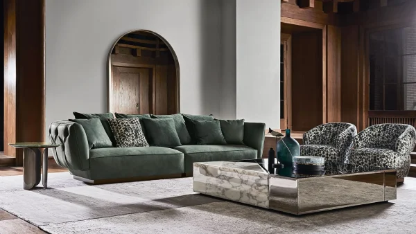 Custom Modern Sofa with Elegant Deep Button Tufting Back-3