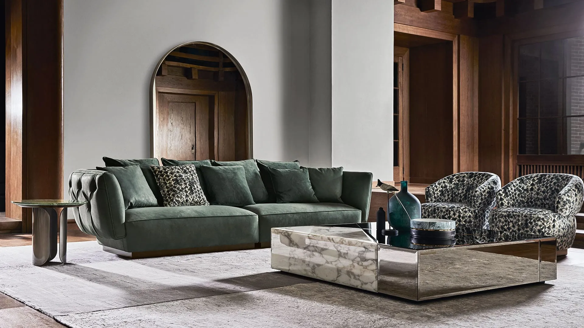 Custom Modern Sofa with Elegant Deep Button Tufting Back-3