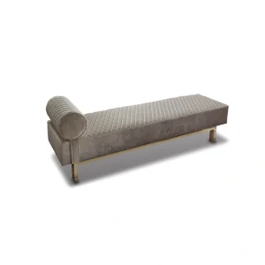Luxury Bespoke Upholstered Bench with Quilted Bolster Design-1
