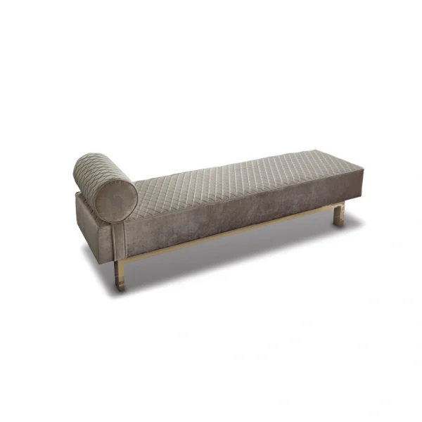 Luxury Bespoke Upholstered Bench with Quilted Bolster Design-1