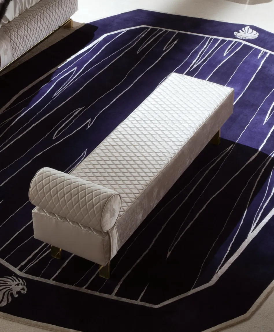 Luxury Bespoke Upholstered Bench with Quilted Bolster Design-2
