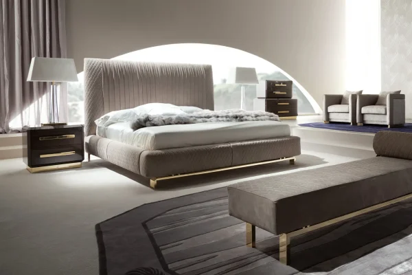 Luxury Bespoke Upholstered Bench with Quilted Bolster Design-7