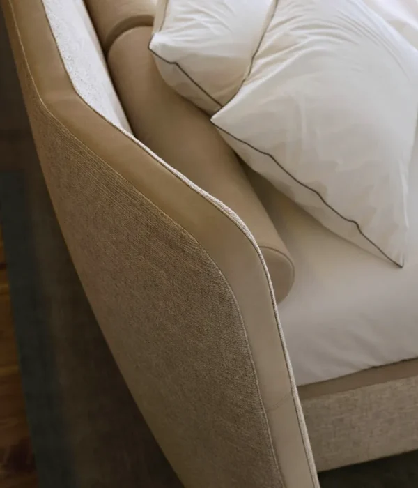 Minimalist Bespoke Made to Order Bed with Angled Headboard-3