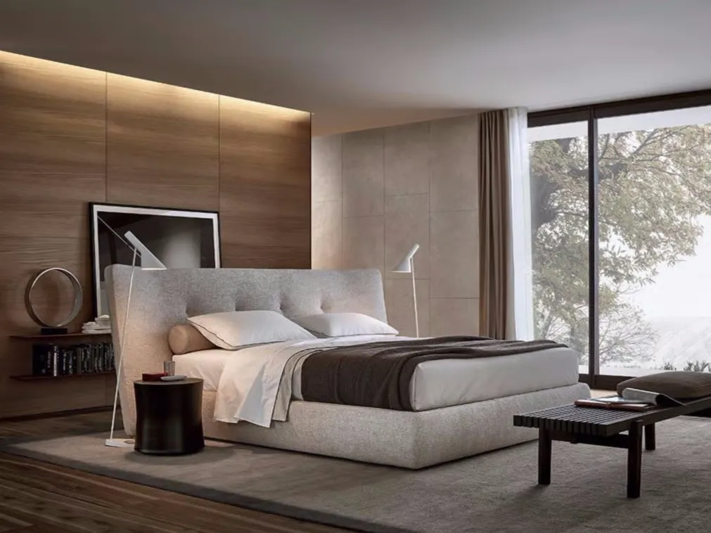 Minimalist Bespoke Made to Order Bed with Angled Headboard-4