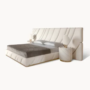 Modern Bespoke King Size Beds with Sculpted Upholstery-1