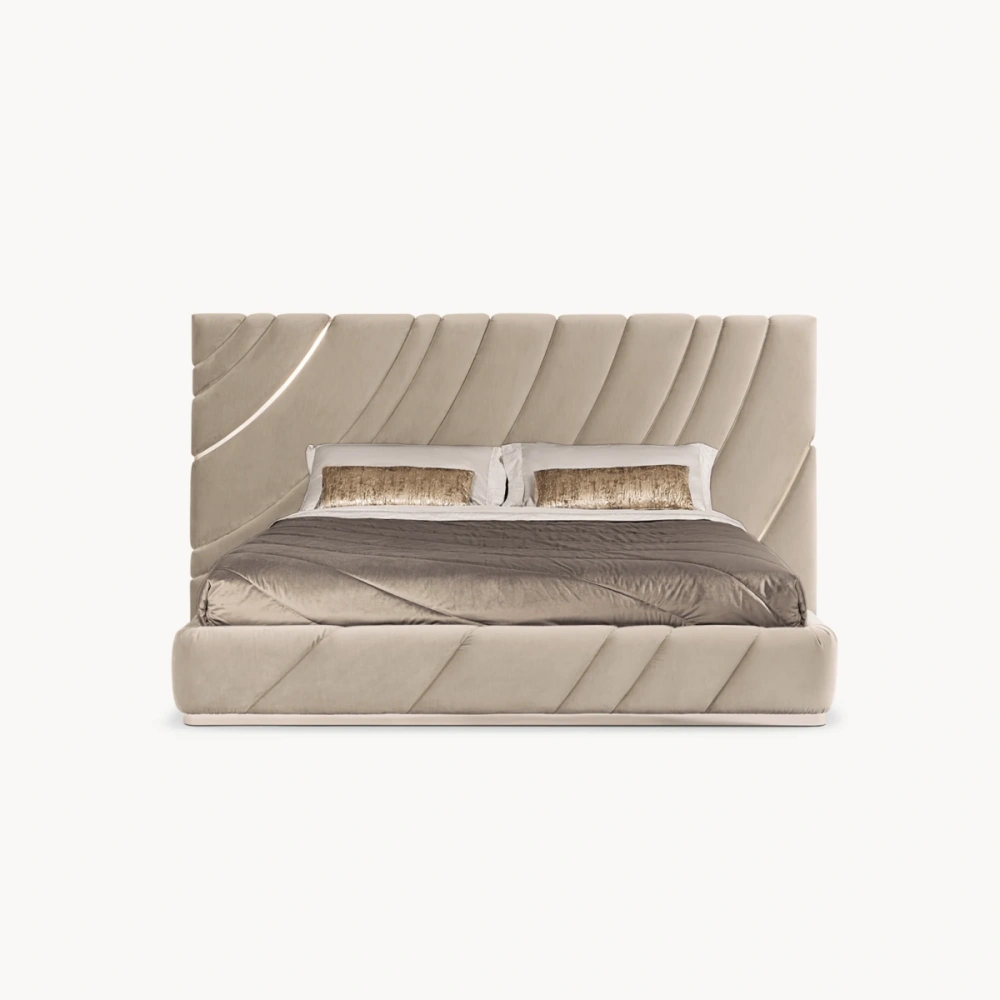 Modern Bespoke King Size Beds with Sculpted Upholstery-3