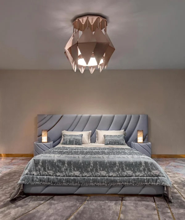 Modern Bespoke King Size Beds with Sculpted Upholstery-4